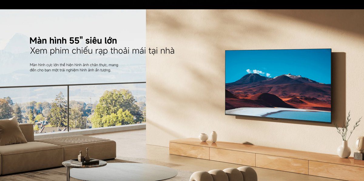 Tivi Xiaomi A 55 Inch – 2026 Bản Quốc Tế – 4K/60Hz – 2GB/8GB
