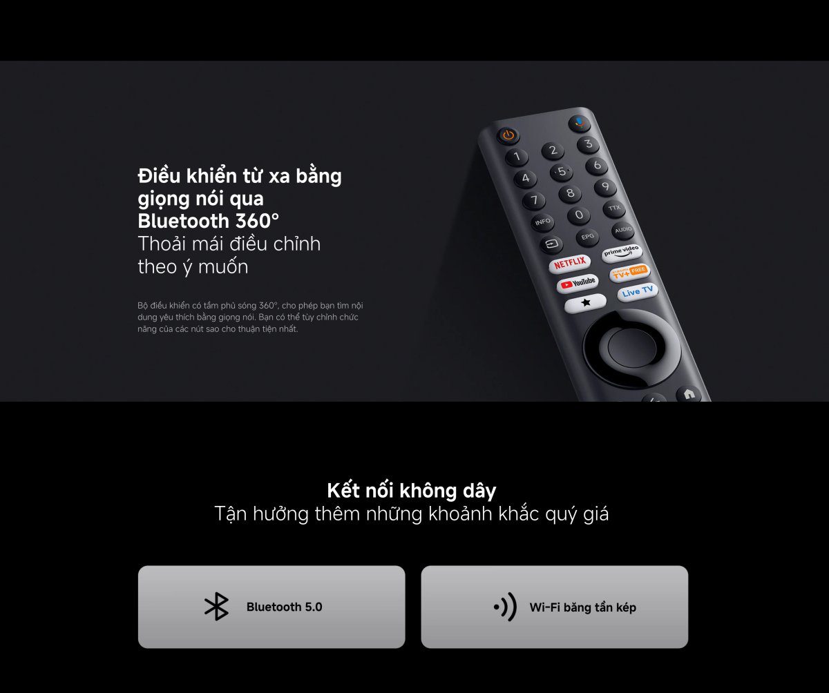 Tivi Xiaomi A 55 Inch – 2026 Bản Quốc Tế – 4K/60Hz – 2GB/8GB