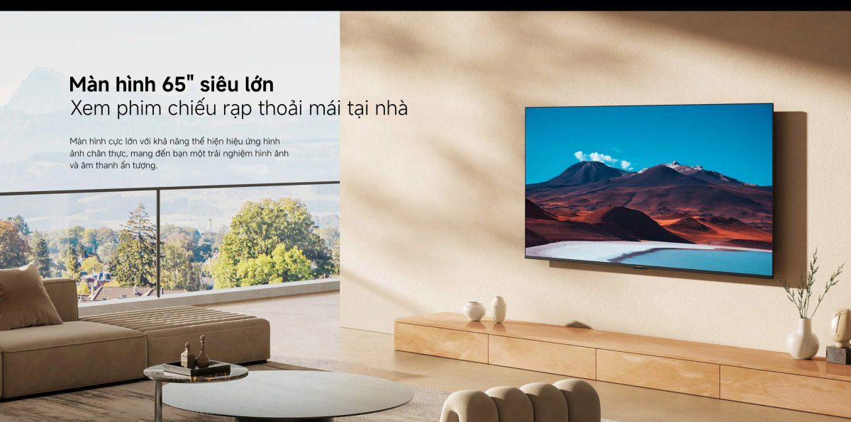 Tivi Xiaomi A 65 Inch – 2026 Bản Quốc Tế – 4K/60Hz – 2GB/8GB