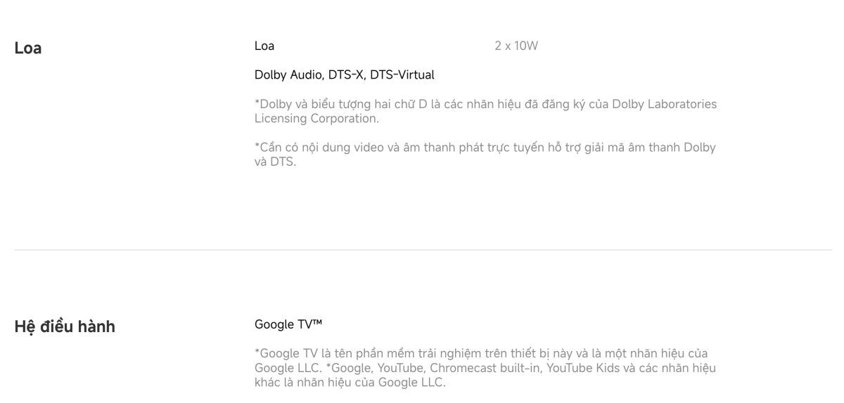 Tivi Xiaomi A 65 Inch – 2026 Bản Quốc Tế – 4K/60Hz – 2GB/8GB