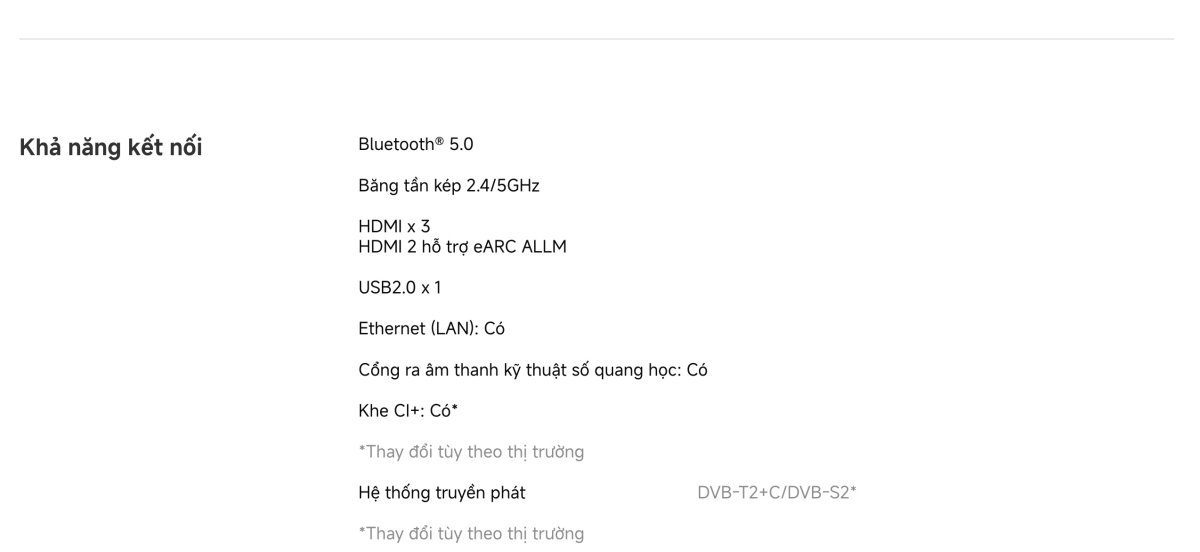 Tivi Xiaomi A Pro 75 Inch – 2026 Bản Quốc Tế – QLED 4K/60Hz – 2GB/8GB