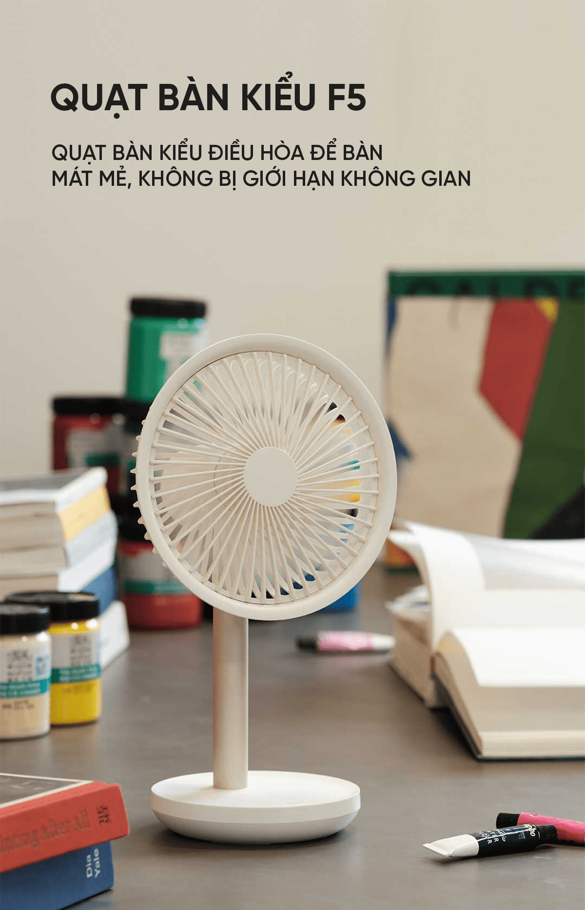 Quạt để bàn tích điện thông minh Xiaomi solove F5