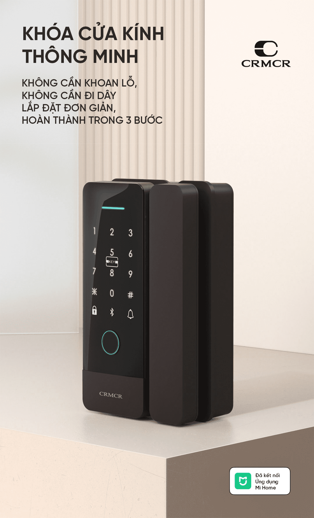 Khóa vân tây cửa kính thông minh Xiaomi Kawaii CB2207