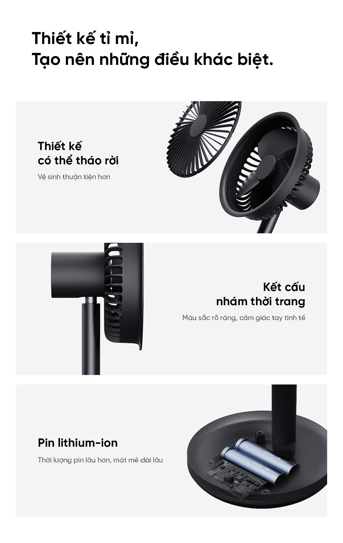 Quạt để bàn tích điện thông minh Xiaomi solove F5