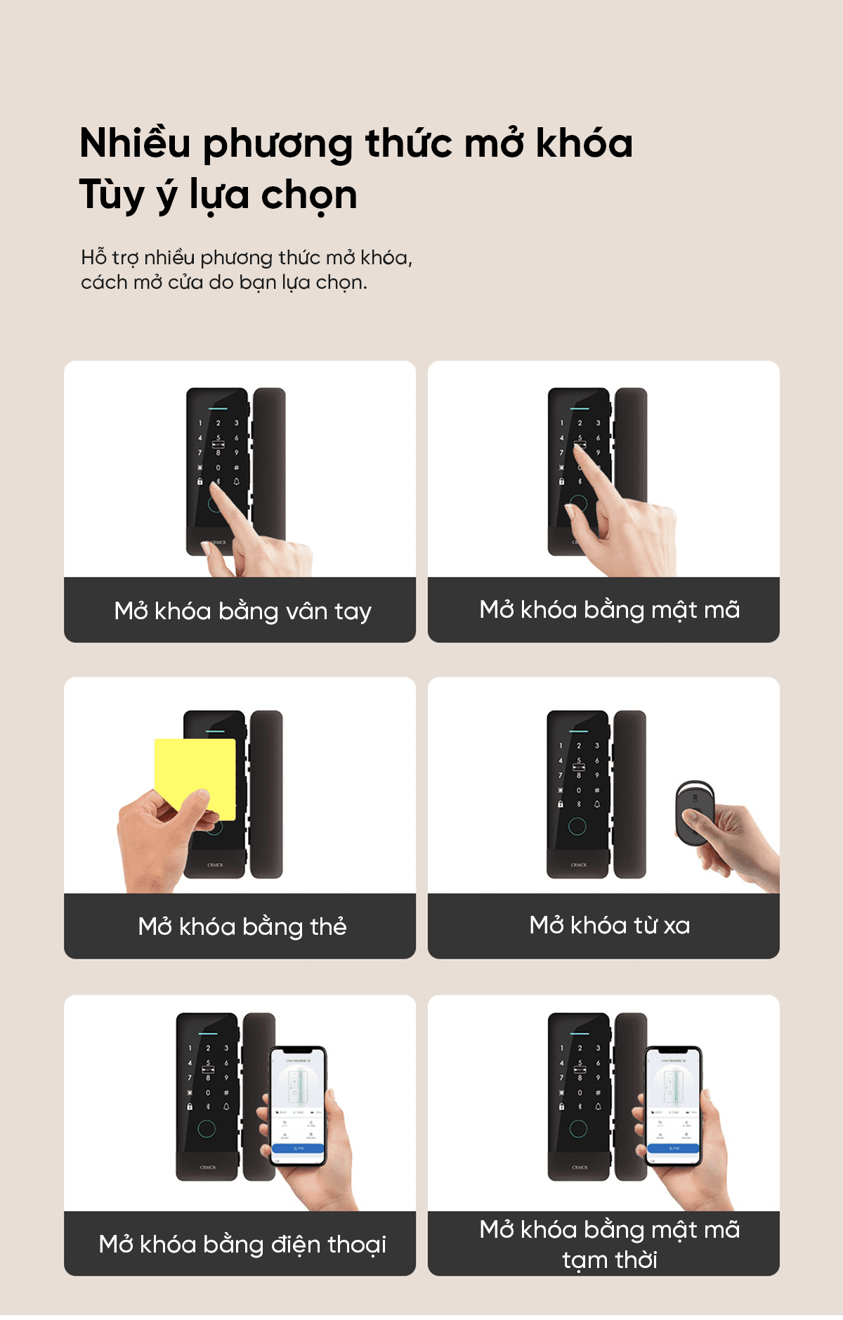 Khóa vân tây cửa kính thông minh Xiaomi Kawaii CB2207
