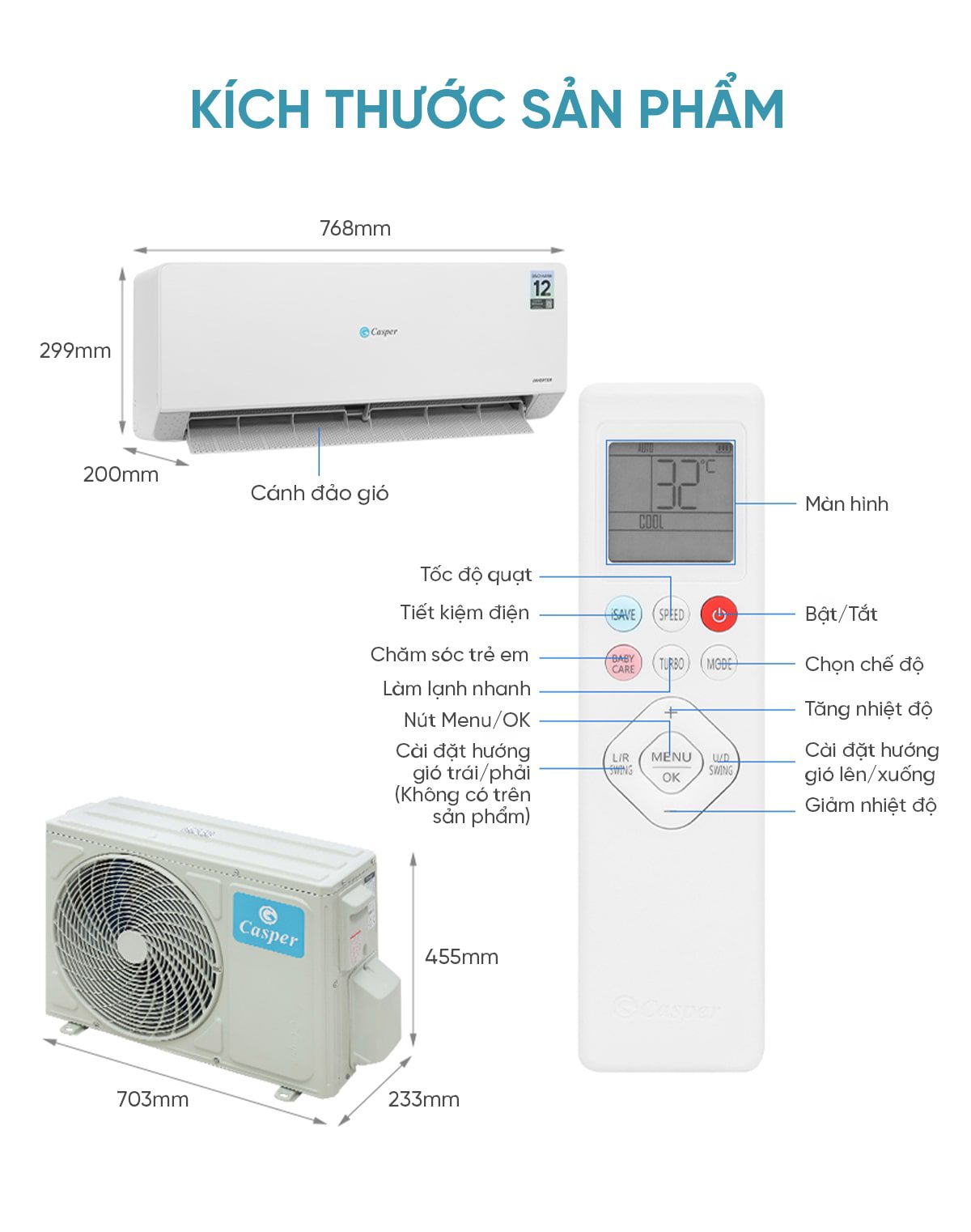 Điều hòa EcoPrime Inverter 1 chiều 1HP QC-09IS36
