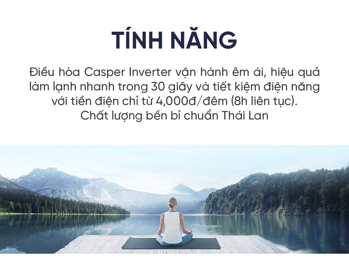 Điều hòa Casper EcoPrime Inverter 1 chiều 2HP HC-18IA32