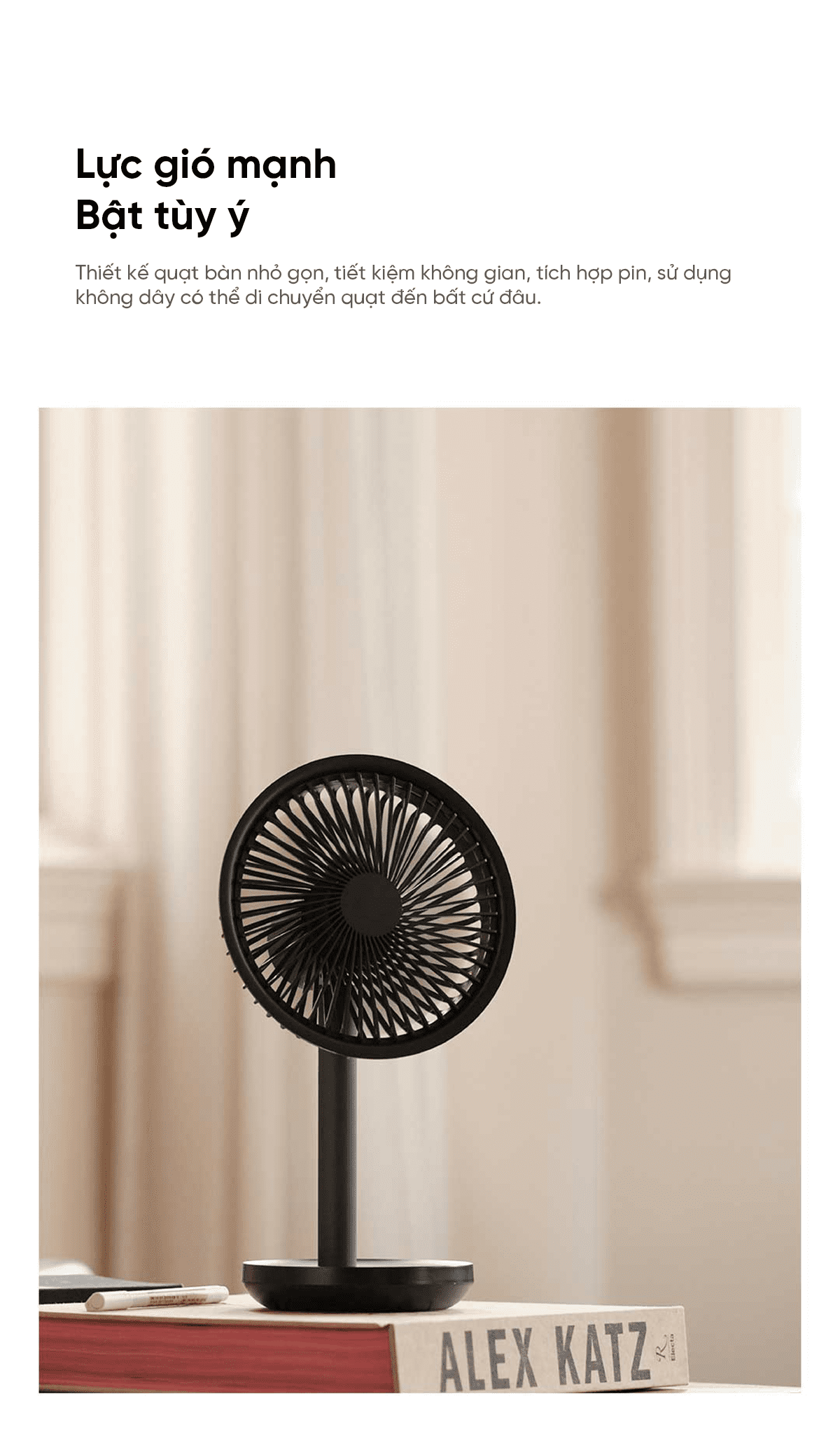 Quạt để bàn tích điện thông minh Xiaomi solove F5