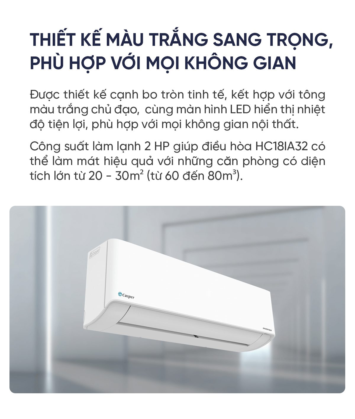 Điều hòa Casper EcoPrime Inverter 1 chiều 2HP HC-18IA32