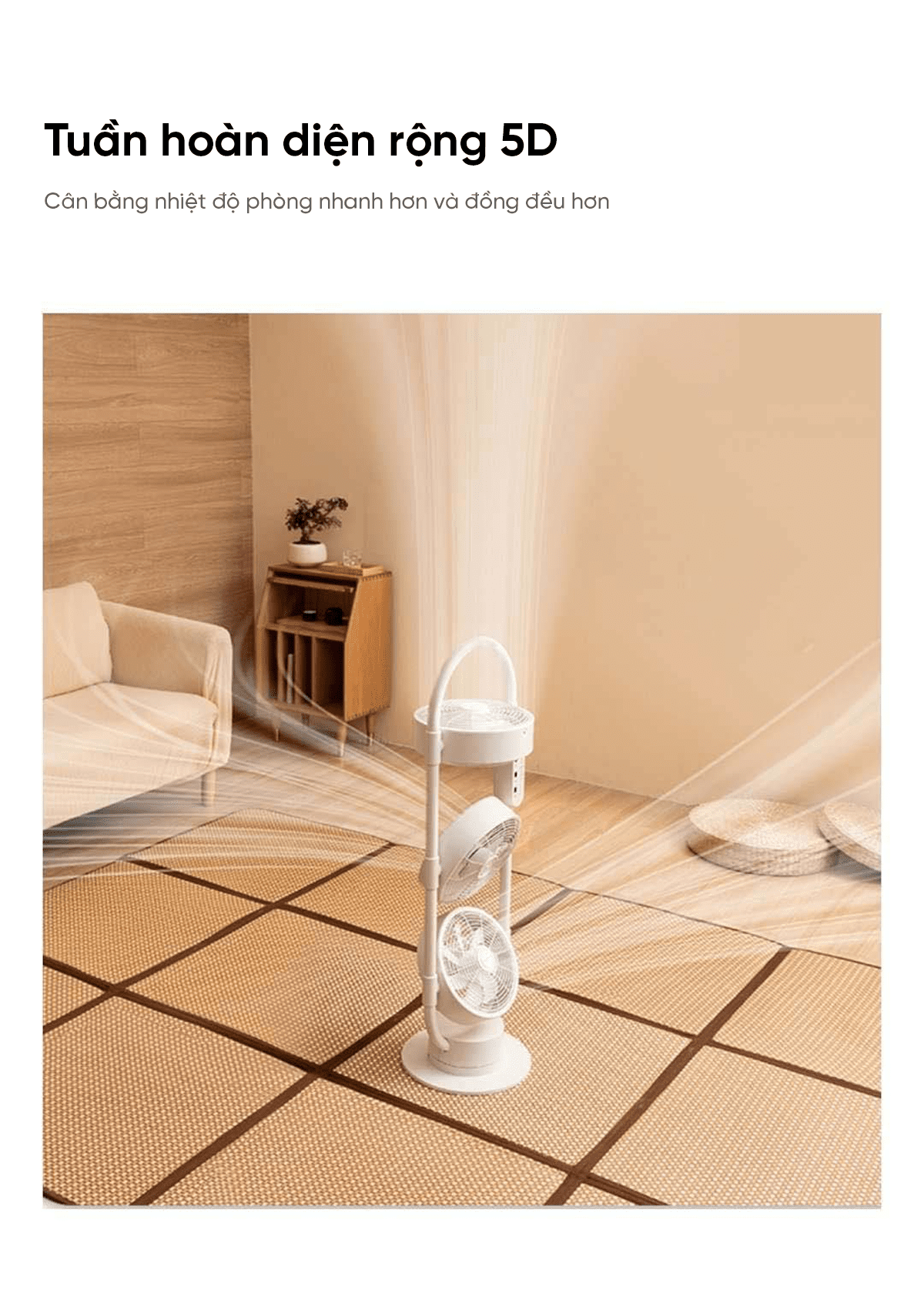 Quạt thông minh tuần hoàn 3 đầu Amadana C8, hoạt động độc lập quay đa chiều