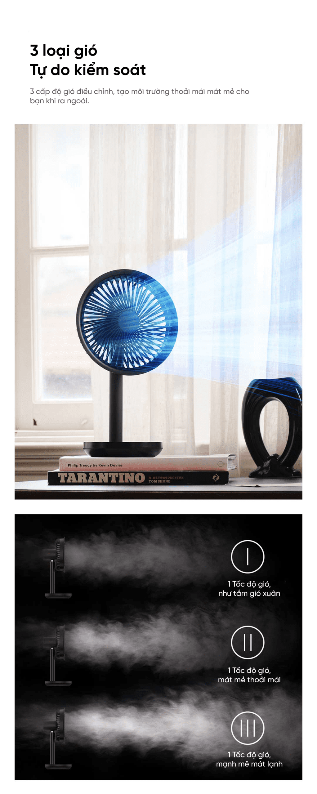 Quạt để bàn tích điện thông minh Xiaomi solove F5