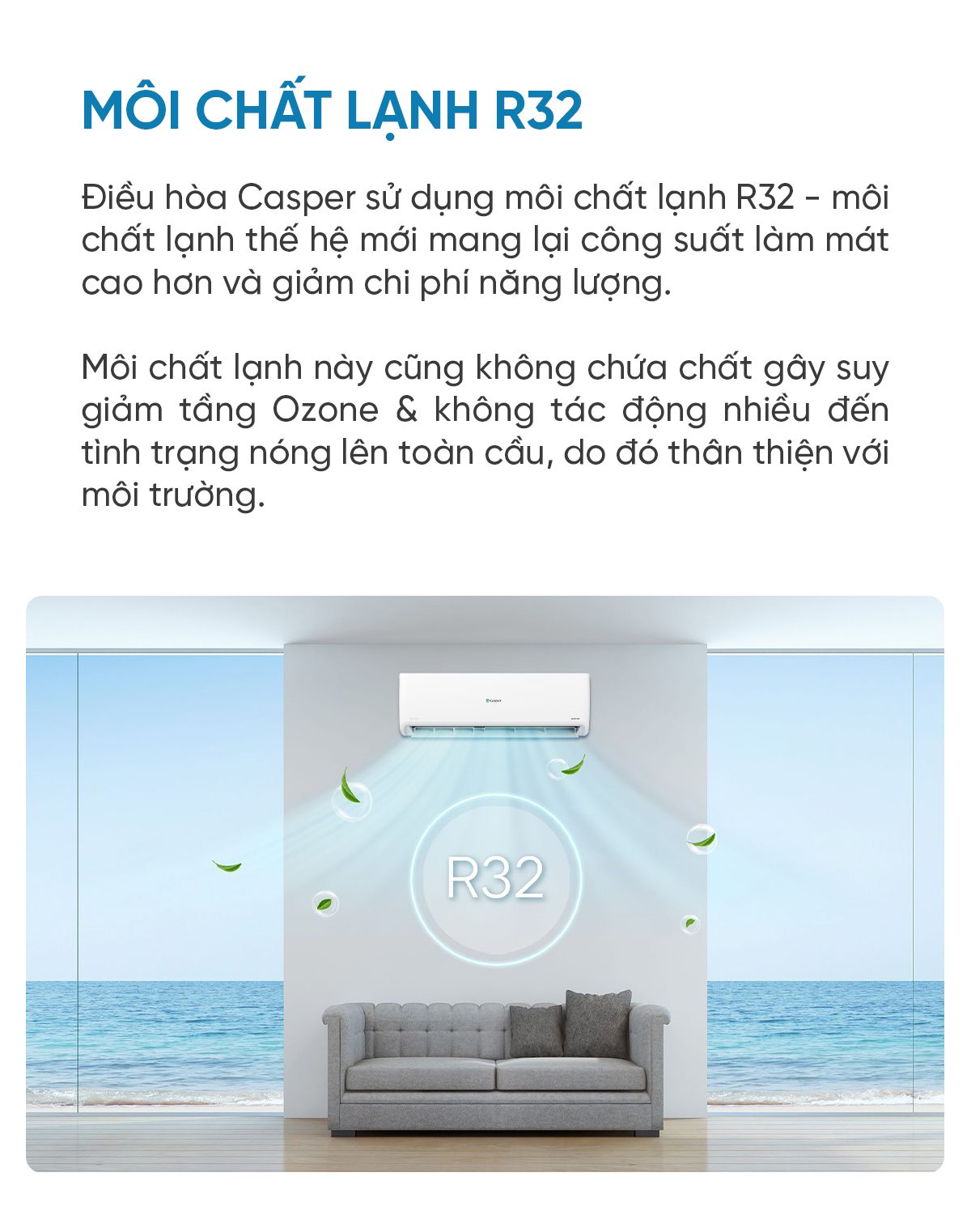 Điều hòa Casper EcoPrime Inverter 1 chiều 2.5HP SC-24FS33