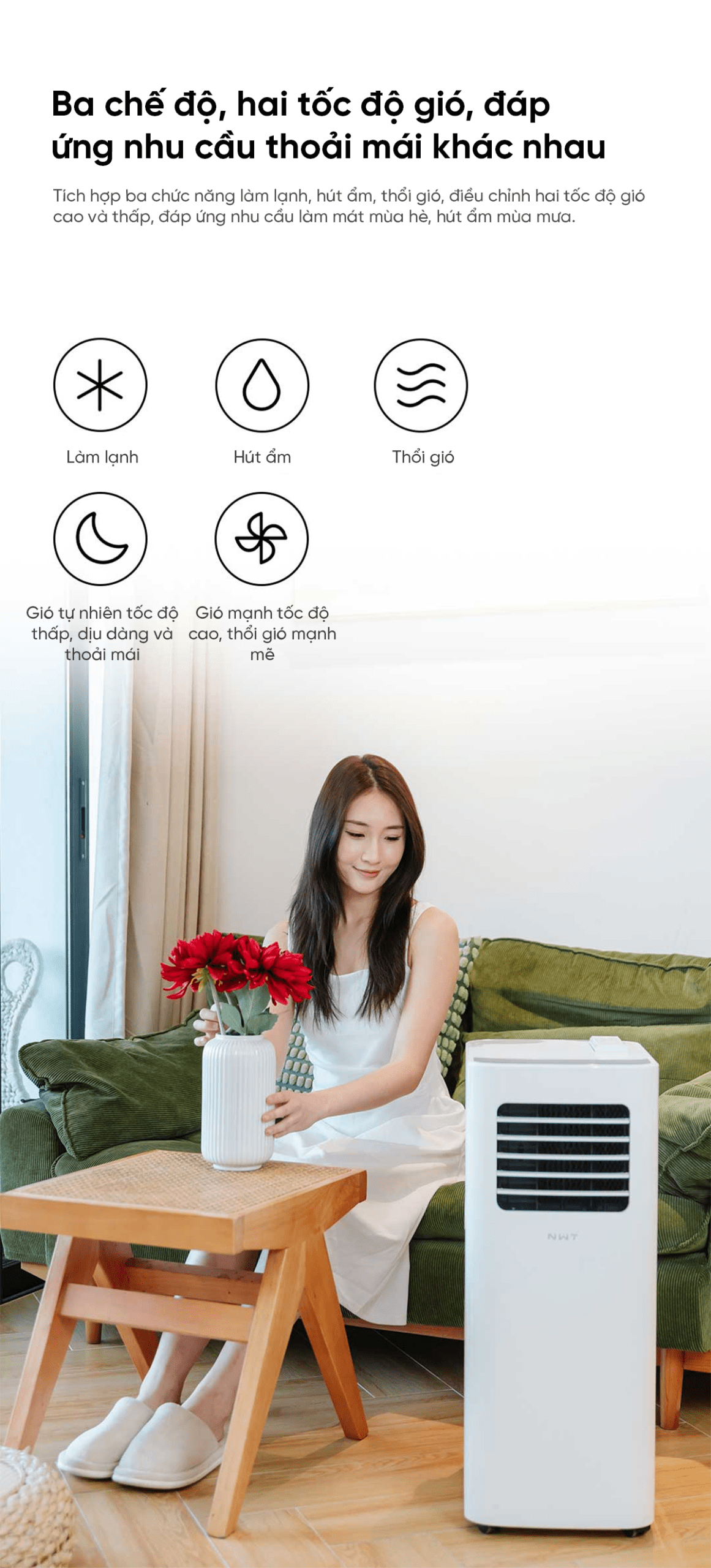 Điều hòa di động thông minh Xiaomi NWT công suất lớn 1HP