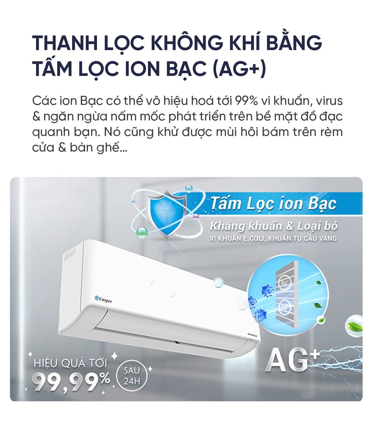 Điều hòa Casper EcoPrime Inverter 1 chiều 2HP HC-18IA32