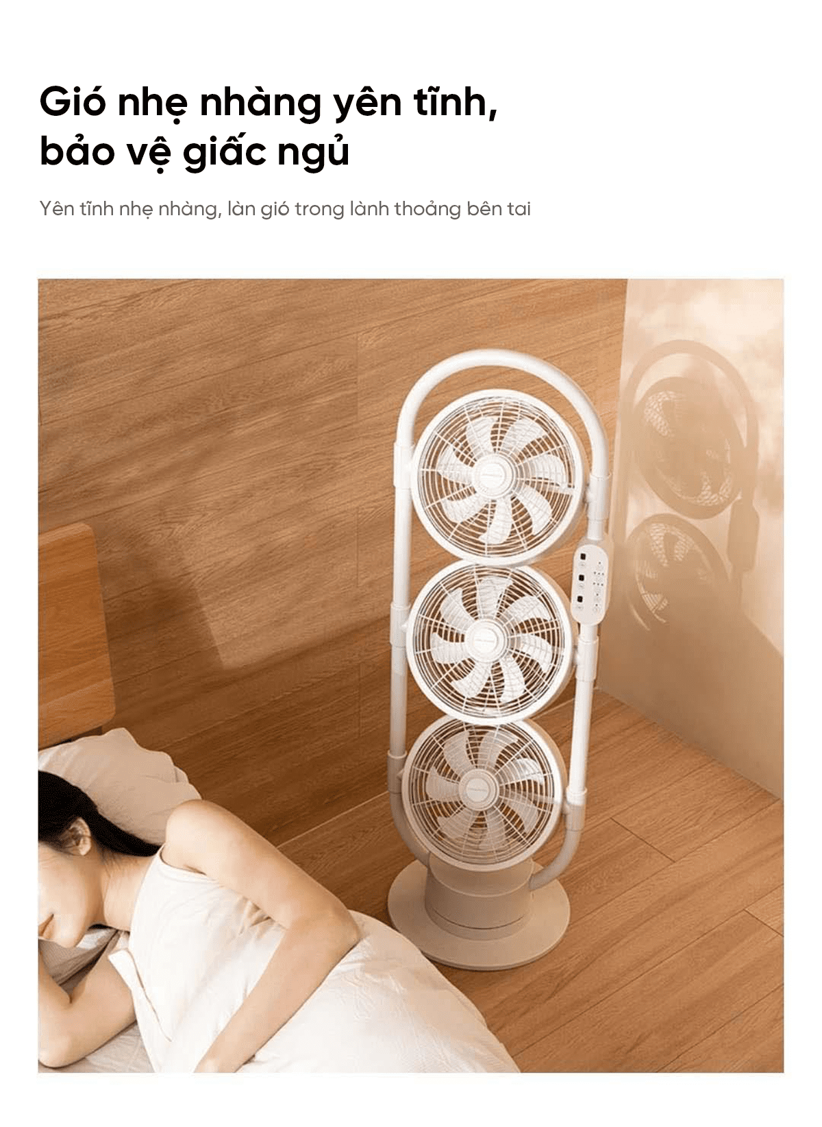 Quạt thông minh tuần hoàn 3 đầu Amadana C8, hoạt động độc lập quay đa chiều