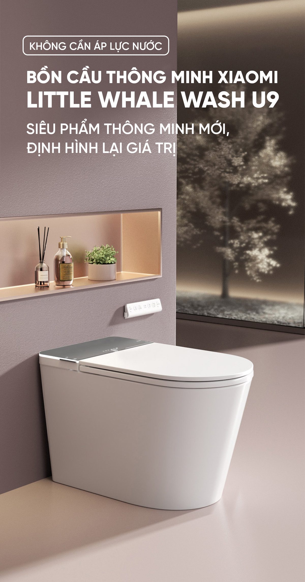Bồn cầu thông minh Little Whale Wash U9 Khử trùng tia UV