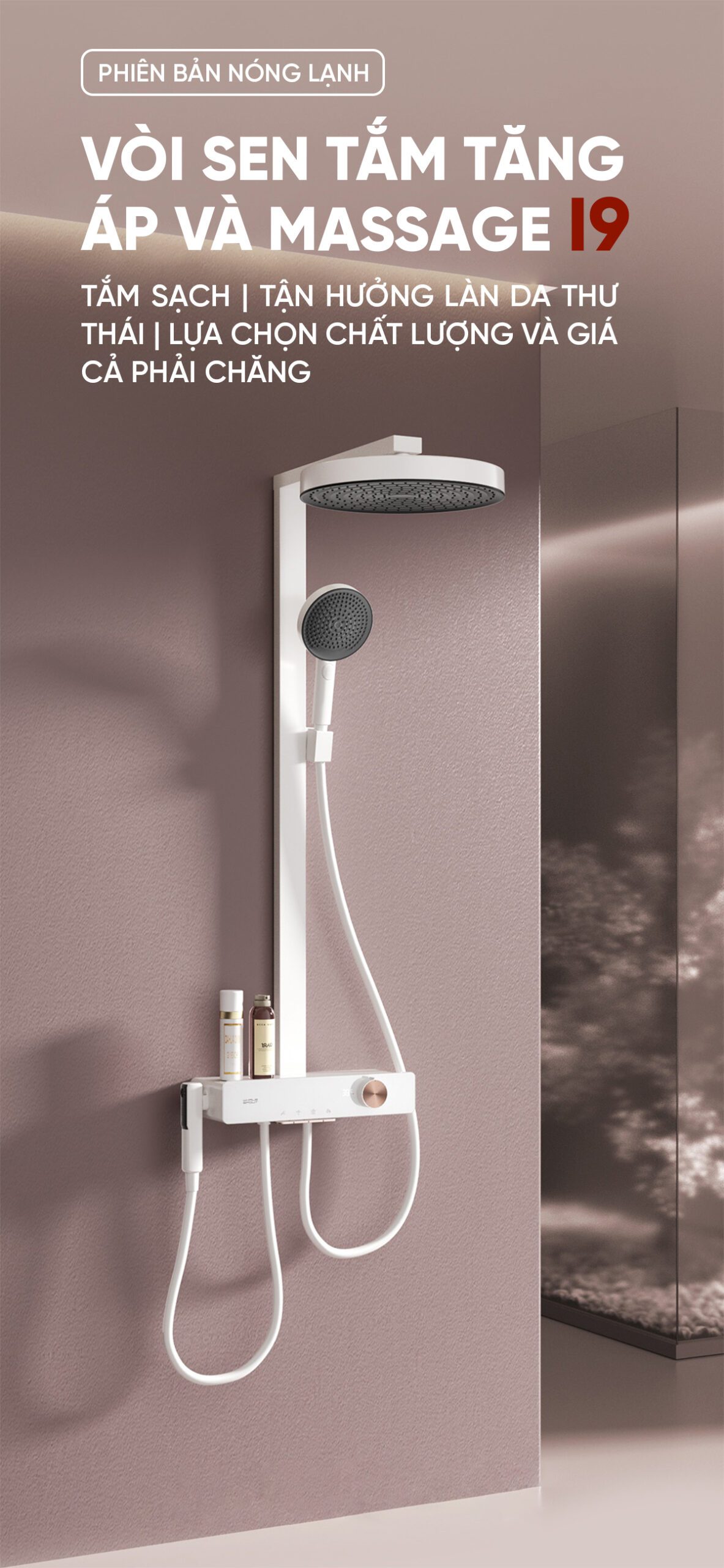Vòi Sen Tắm Tăng Áp Và Massage i9