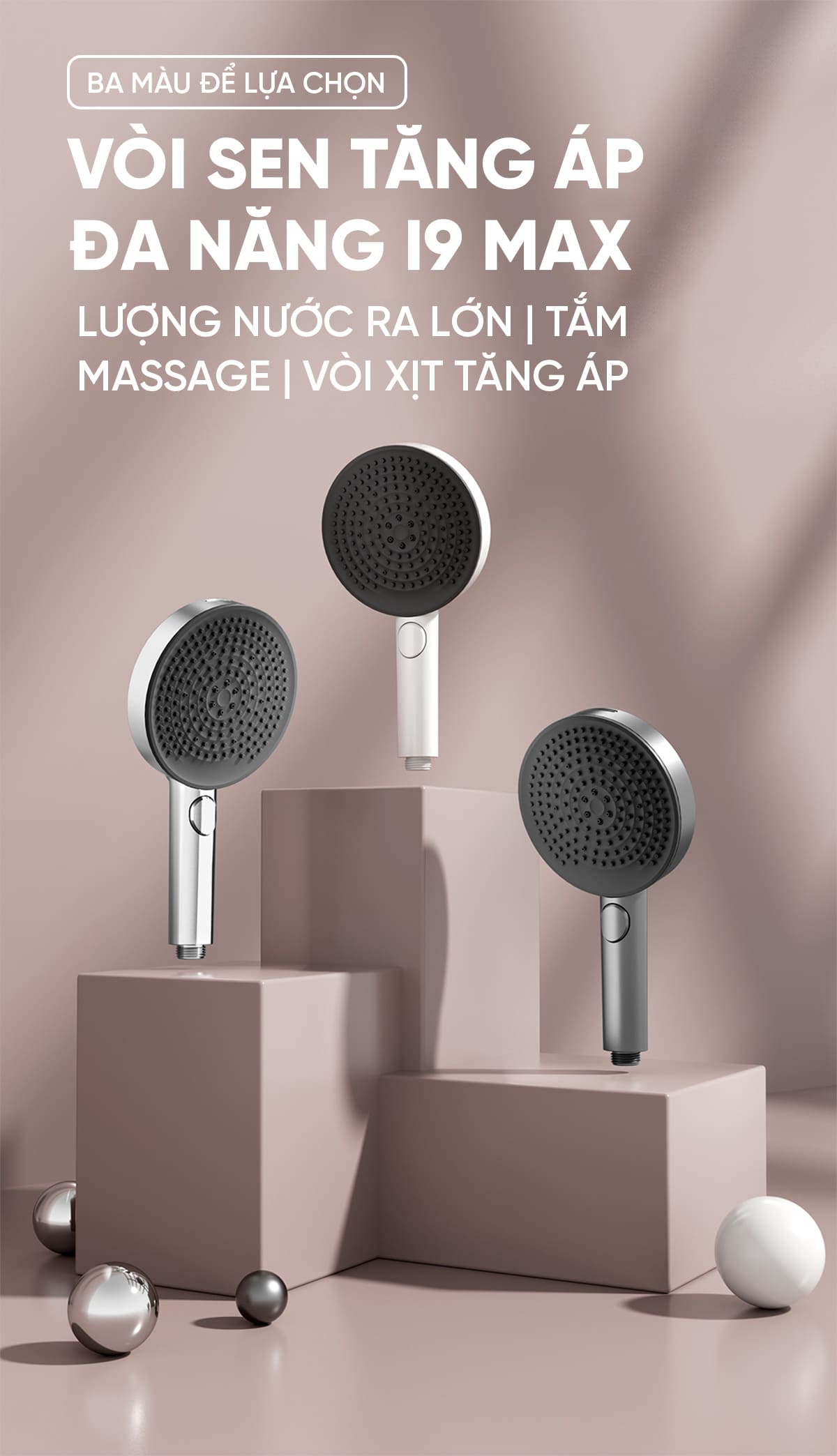 Vòi Sen Tăng Áp Đa Năng i9 MAX