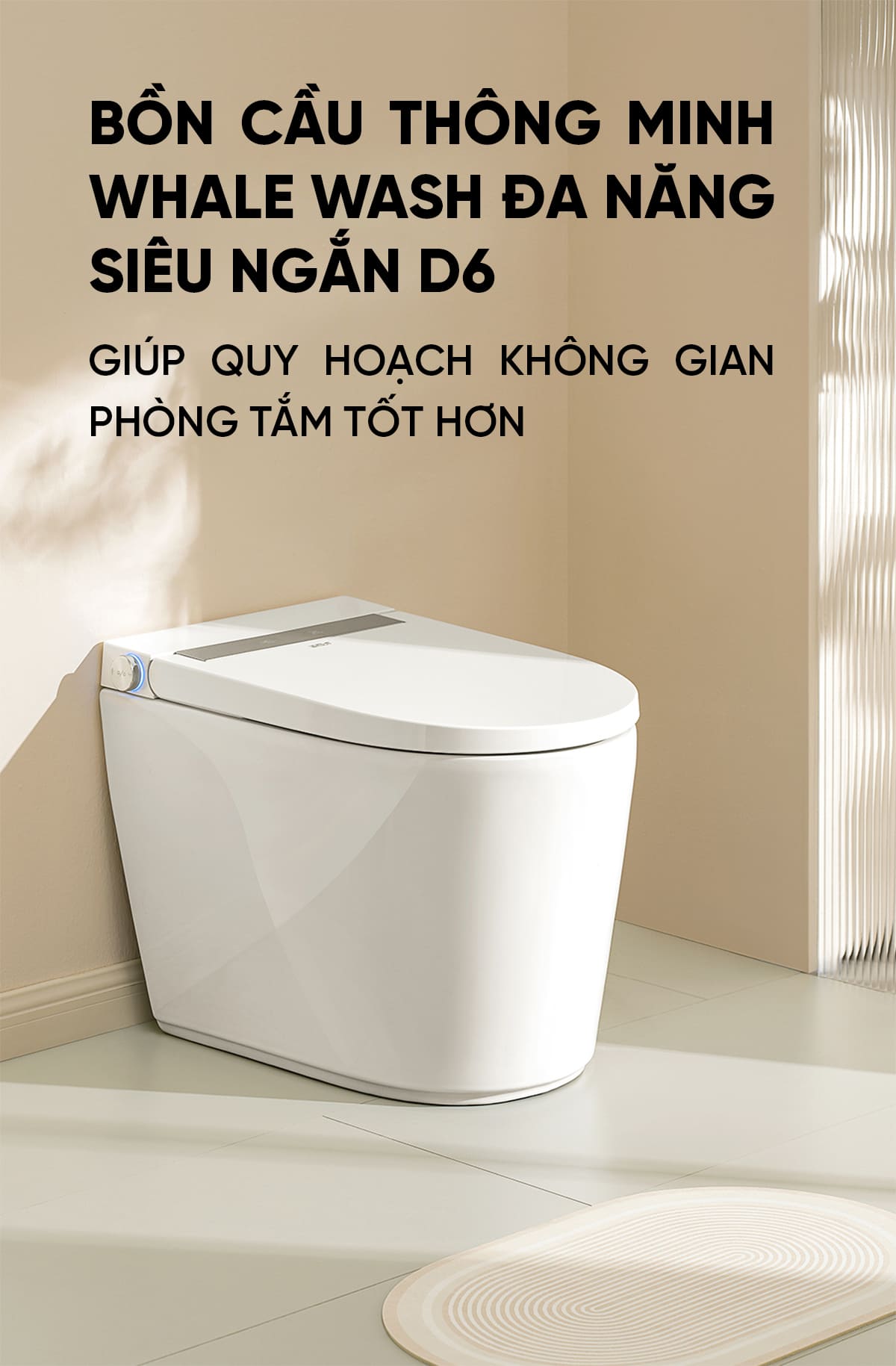 Bồn Cầu Thông Minh Whale Wash Đa Năng Mẫu Ngắn D6