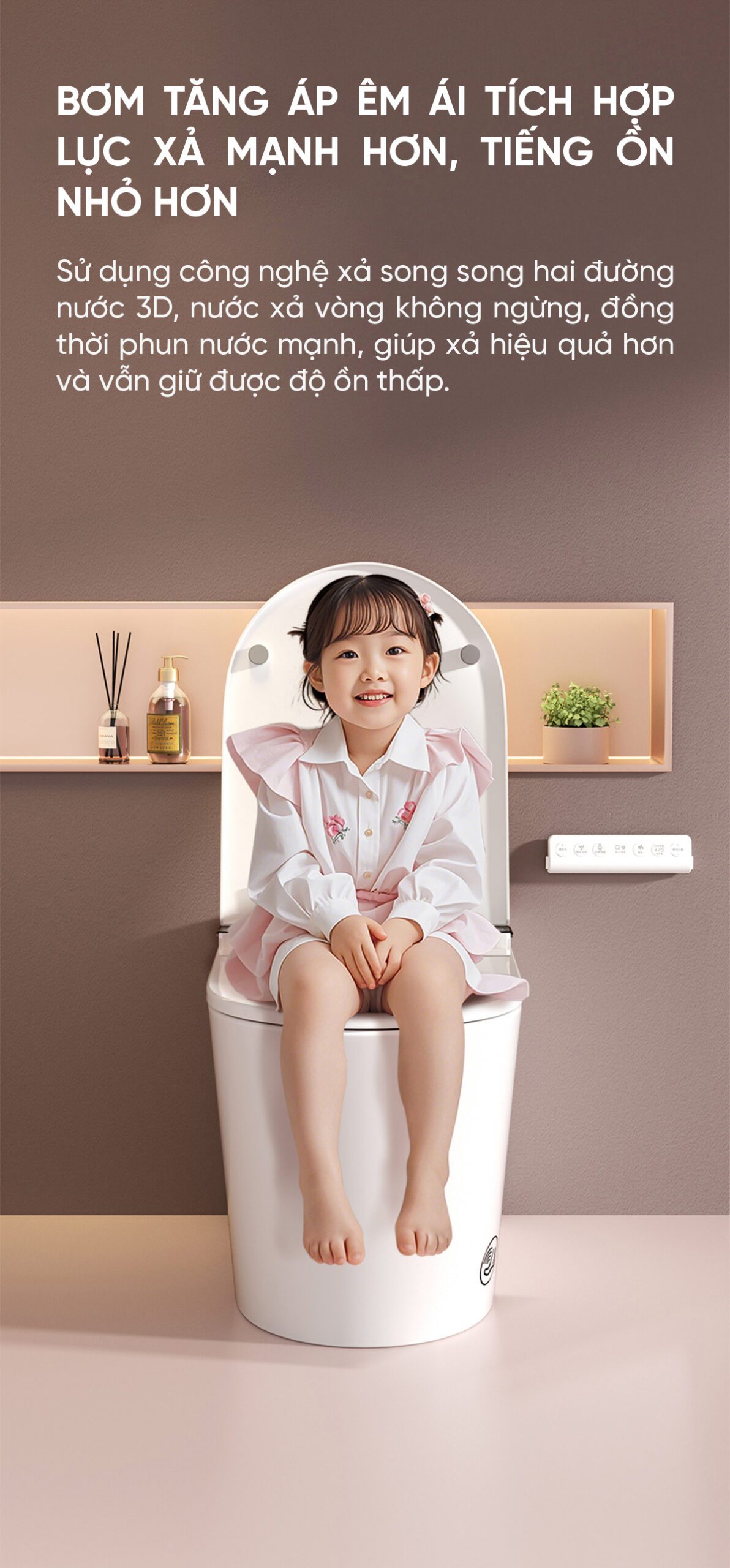 Bồn cầu thông minh Little Whale Wash U9 Khử trùng tia UV