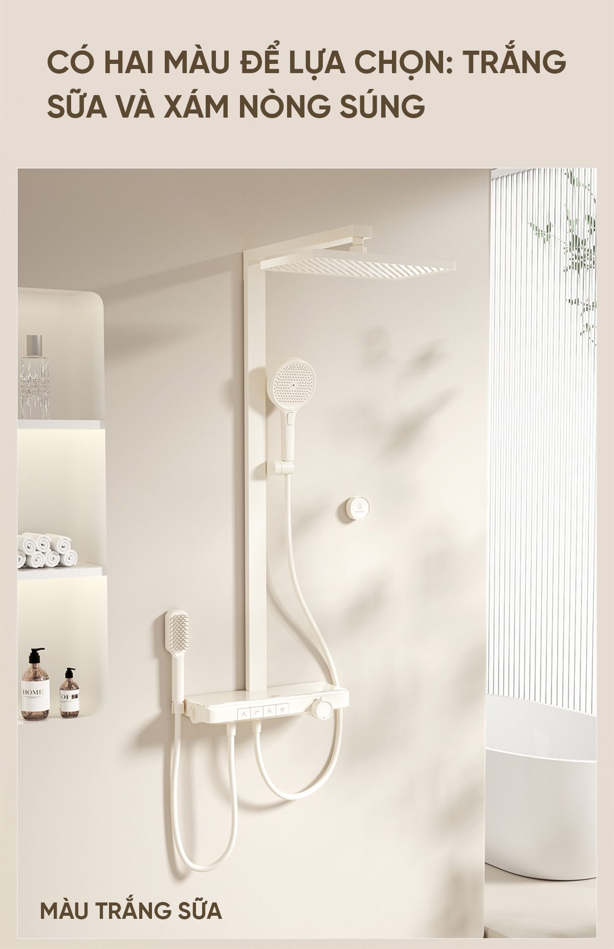 Bộ Vòi Sen Tắm Điều Chỉnh Nhiệt Độ Little Whale Wash VPlus