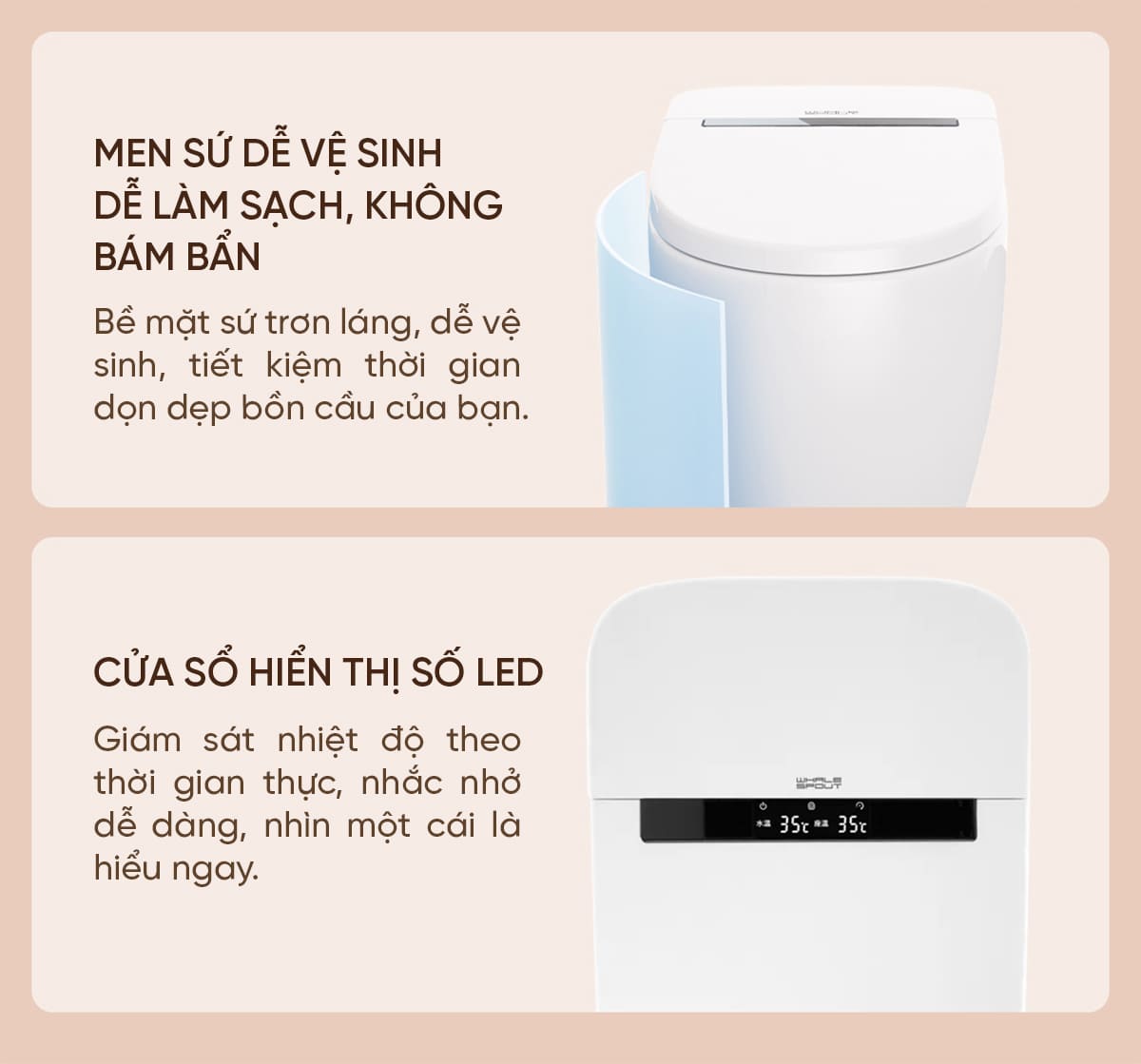 Bồn Cầu Thông Minh Kháng Khuẩn Whale Wash D1