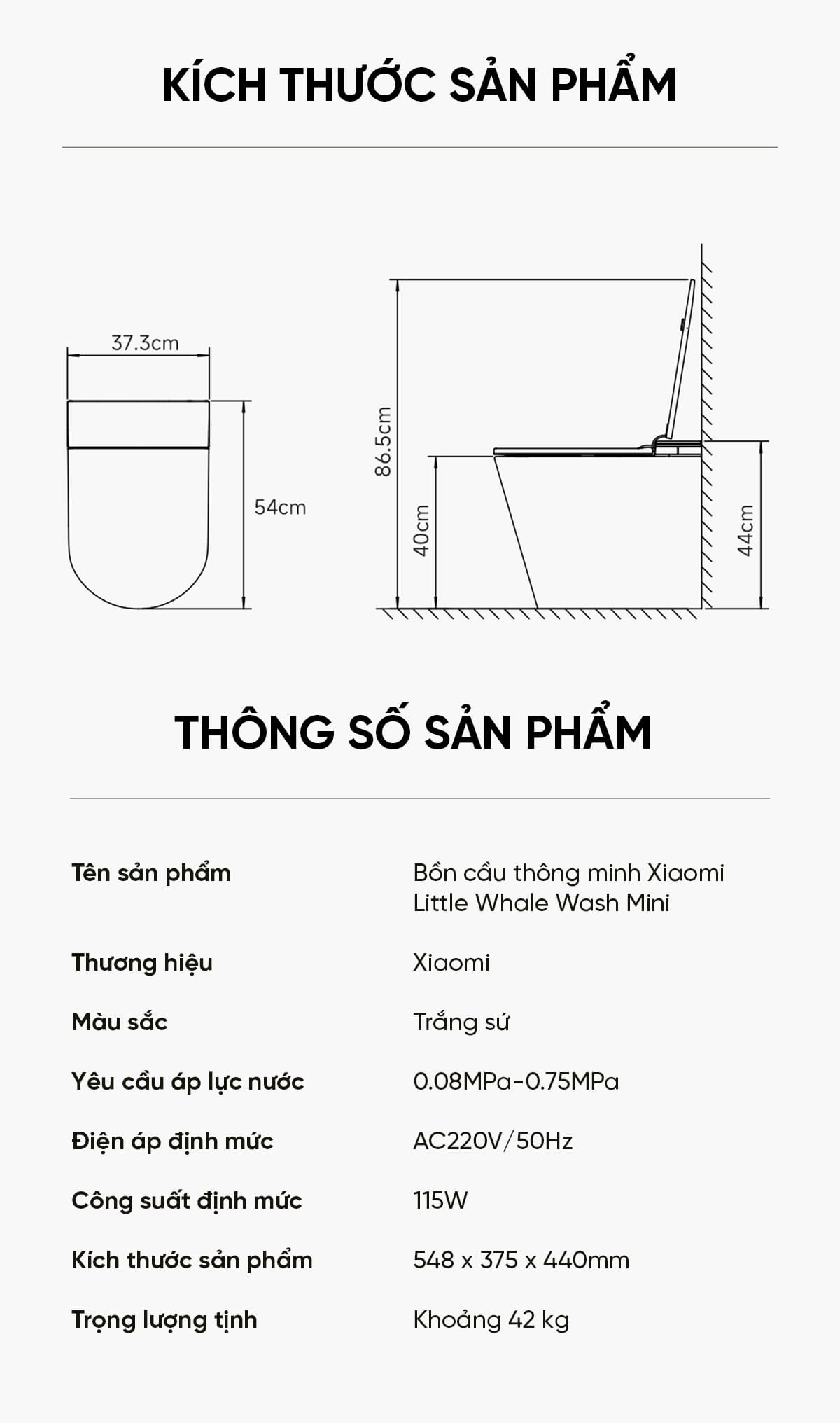 Bồn Cầu Thông Minh Little Whale Wash Mini