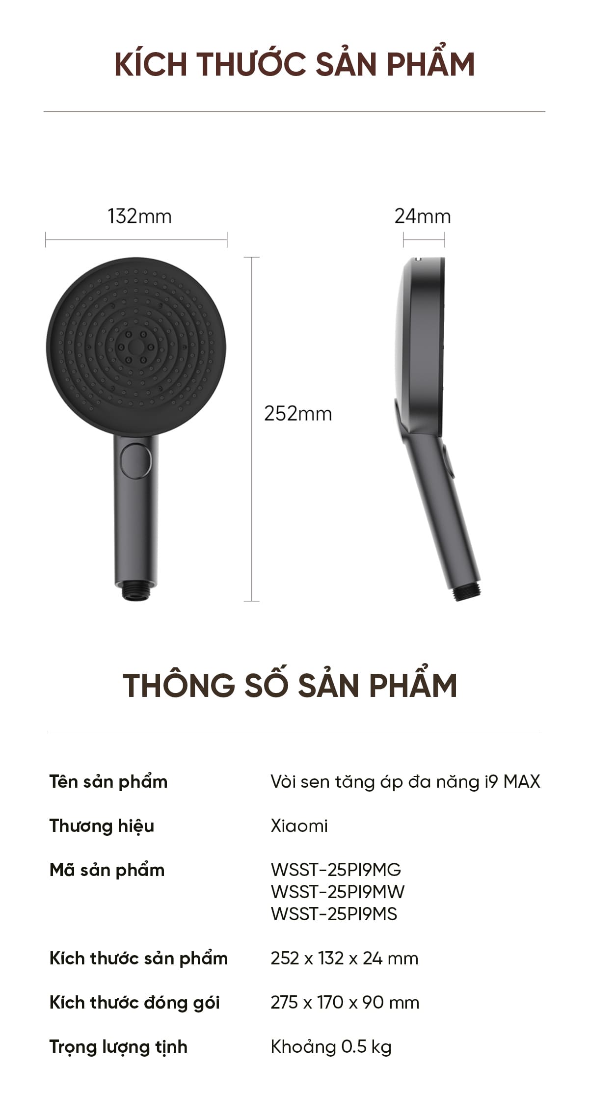 Vòi Sen Tăng Áp Đa Năng i9 MAX