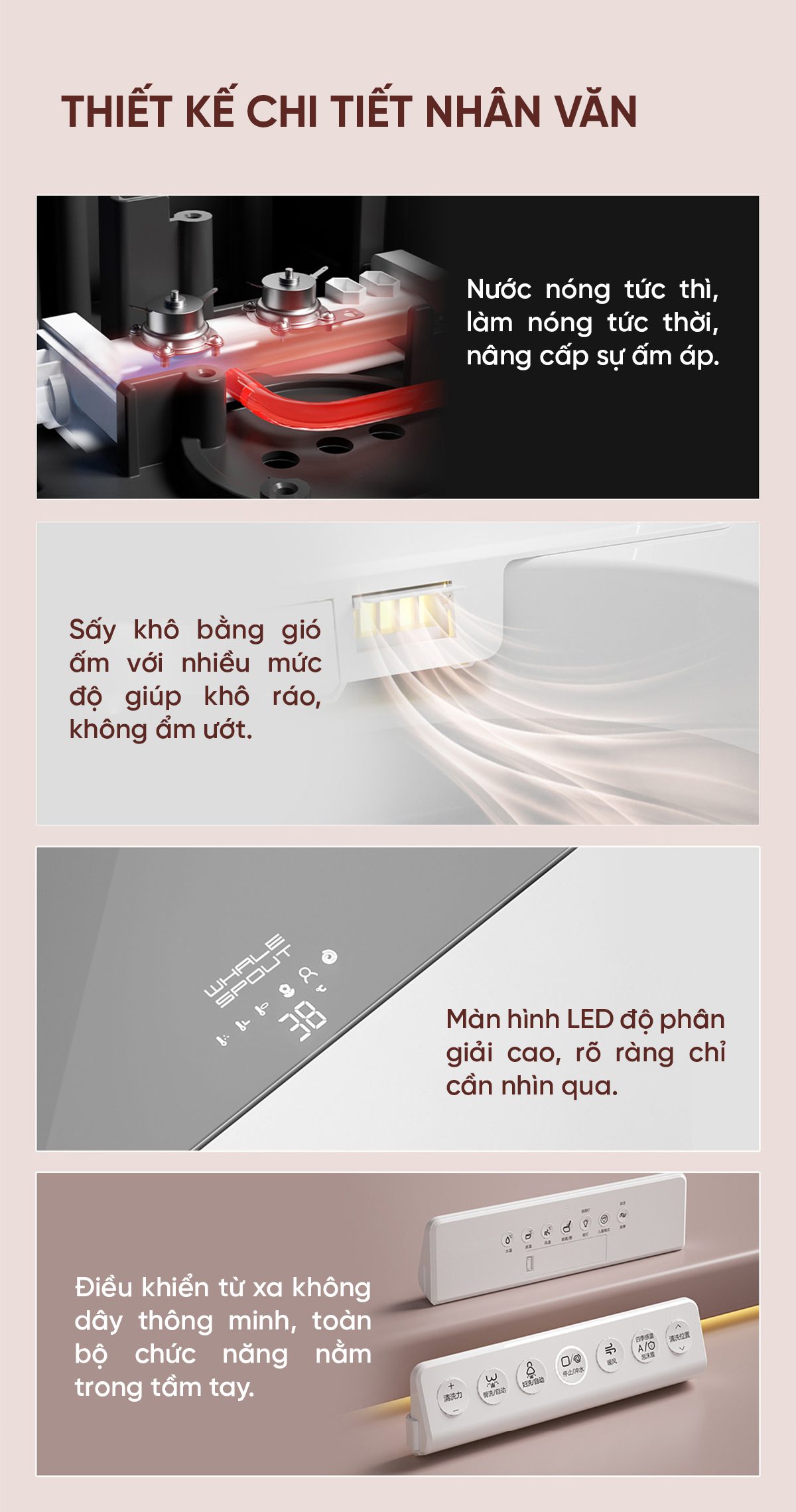 Bồn cầu thông minh Little Whale Wash U9 Khử trùng tia UV