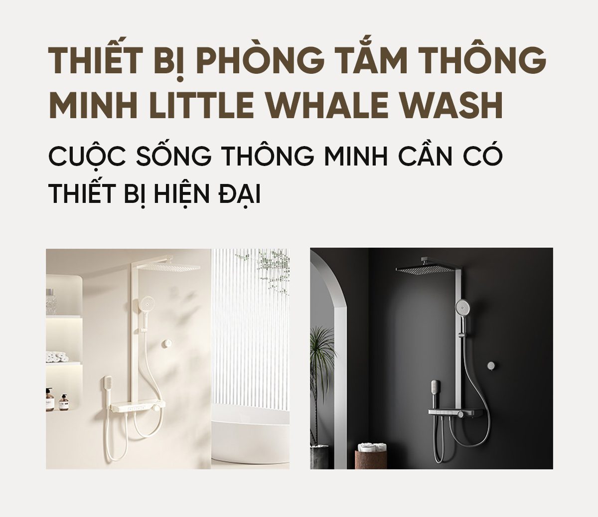 Bộ Vòi Sen Tắm Điều Chỉnh Nhiệt Độ Little Whale Wash VPlus