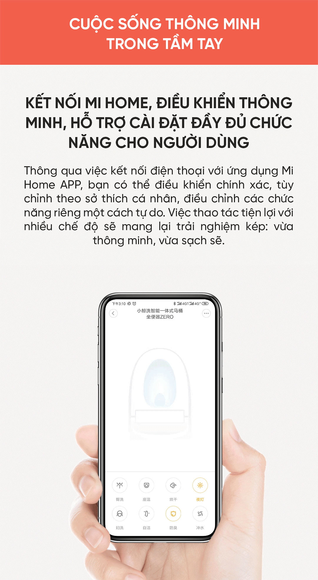 Bồn Cầu Thông Minh little Whale Wash Pure, Zero, Relax