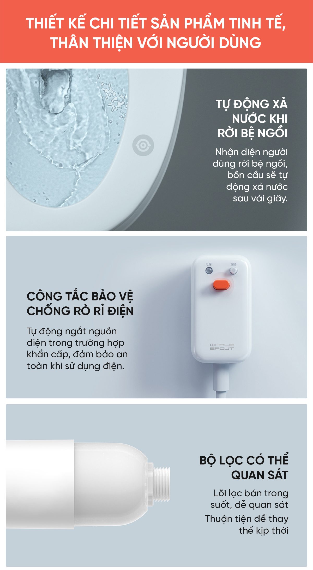 Bồn Cầu Thông Minh little Whale Wash Pure, Zero, Relax