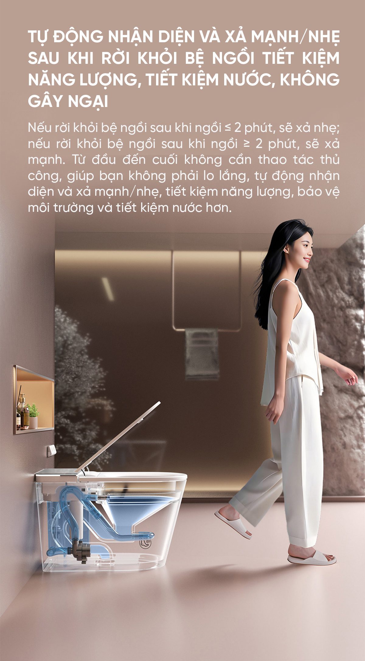 Bồn cầu thông minh Little Whale Wash U9 Khử trùng tia UV